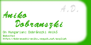 aniko dobranszki business card