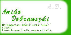 aniko dobranszki business card